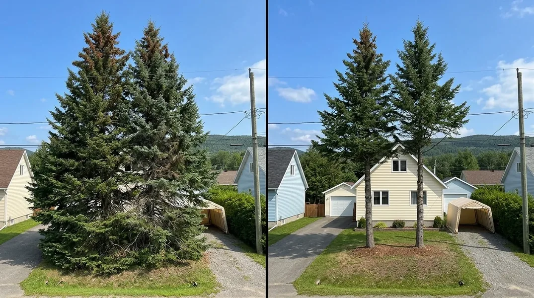 Élaguer ou abattre ? Comment décider pour une épinette mature collée sur la maison
