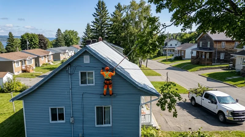 Degagement d'arbres pres des fils Saguenay