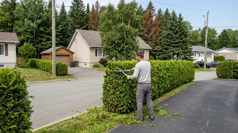 Taille de haie de cedres Saguenay